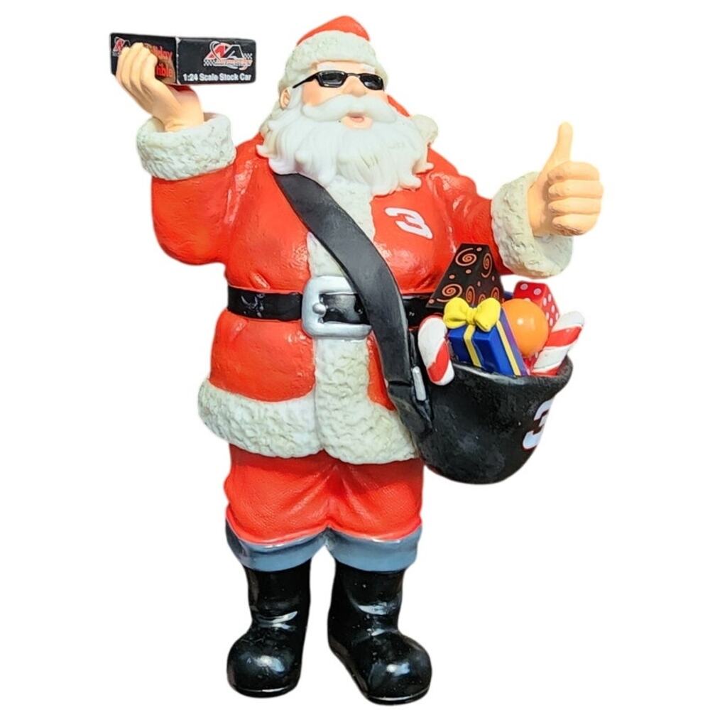 Nascar Dale Earnhardt #3 Santa Figurine Christmas Race Car